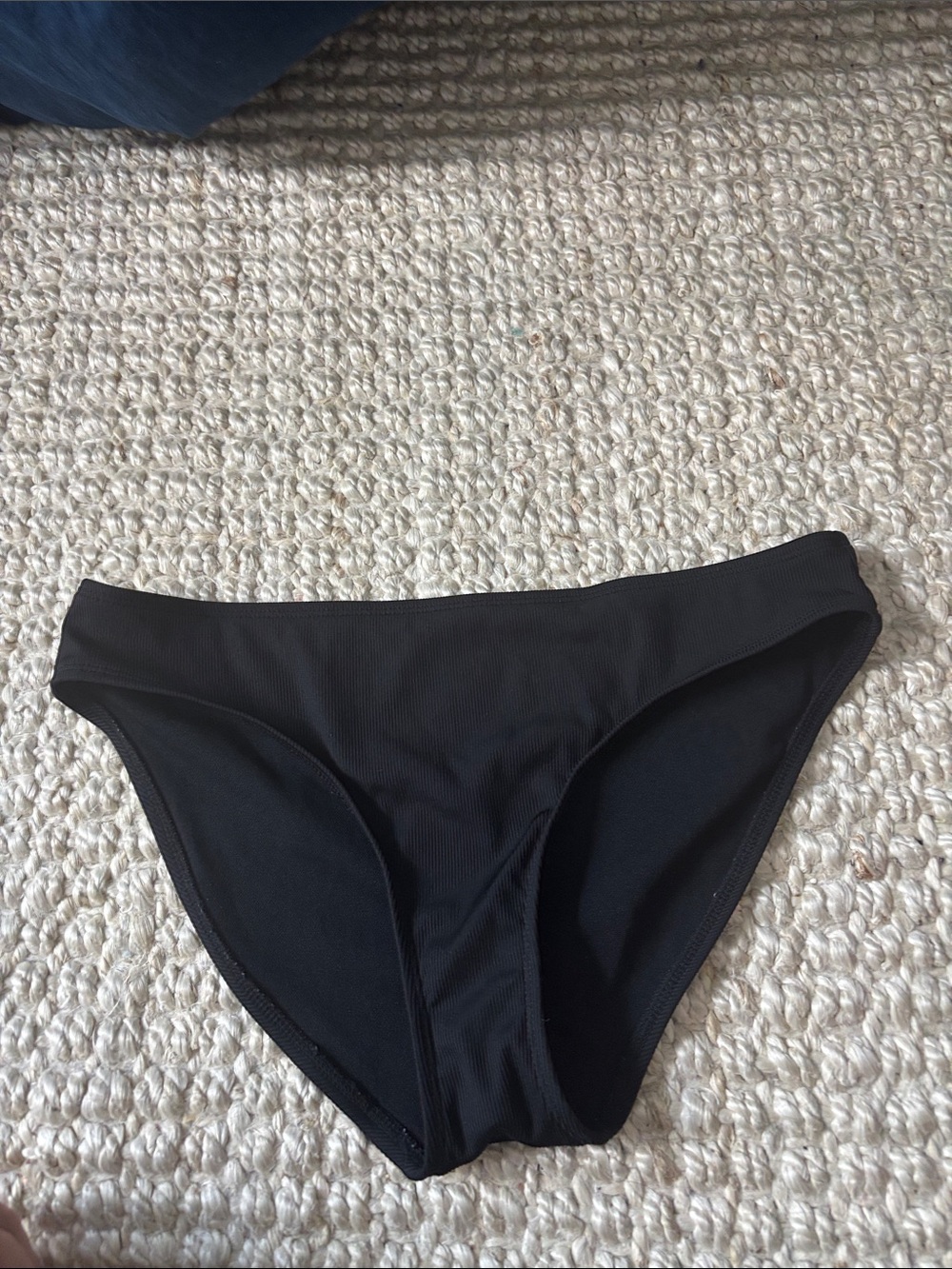 Kids Black Ribbed Bikini Bottom - Classic Swim